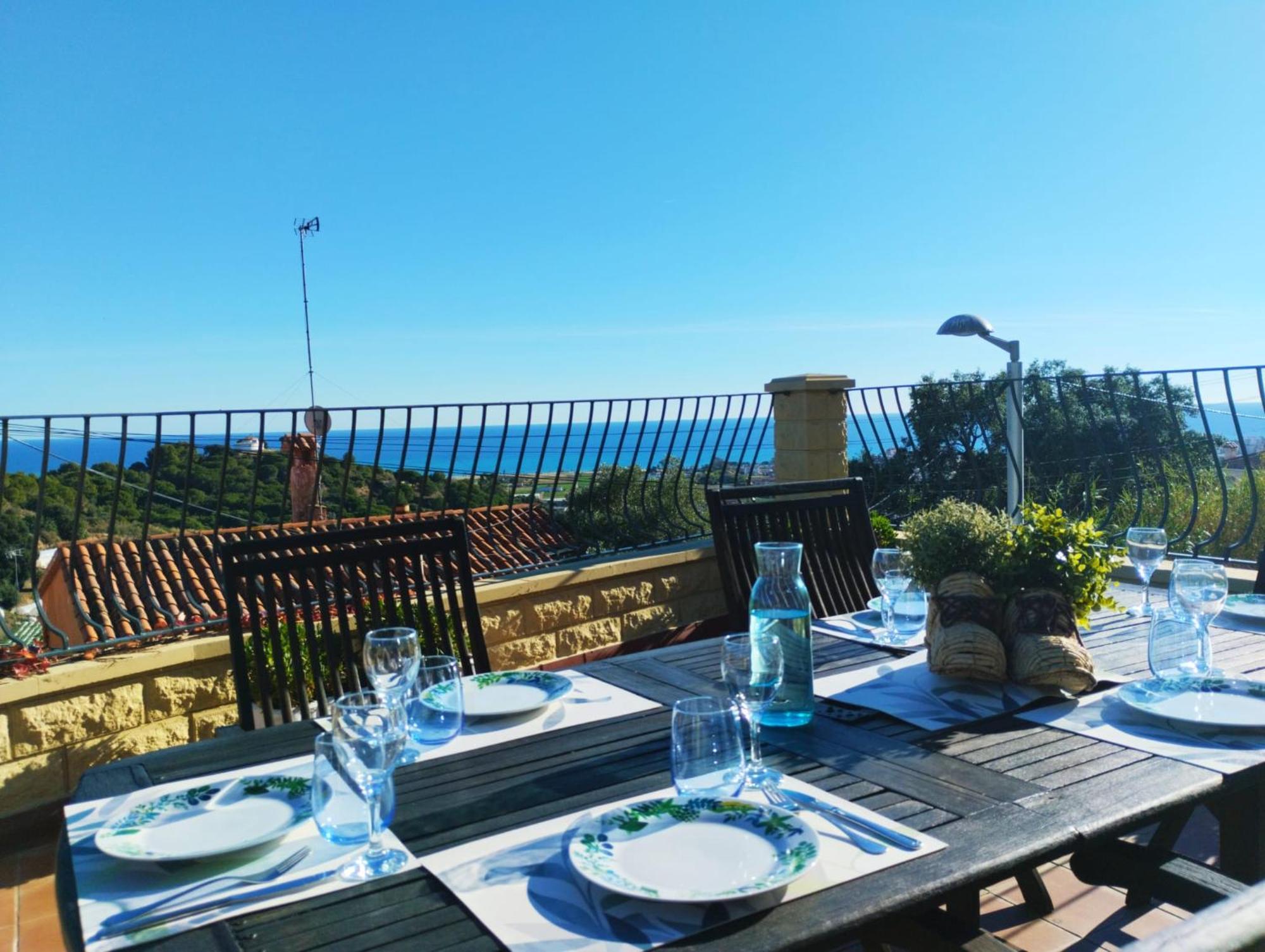 Villa Pura Vida Piscina Barbacoa Y Vistas Al Mar Pineda De Mar Exterior foto