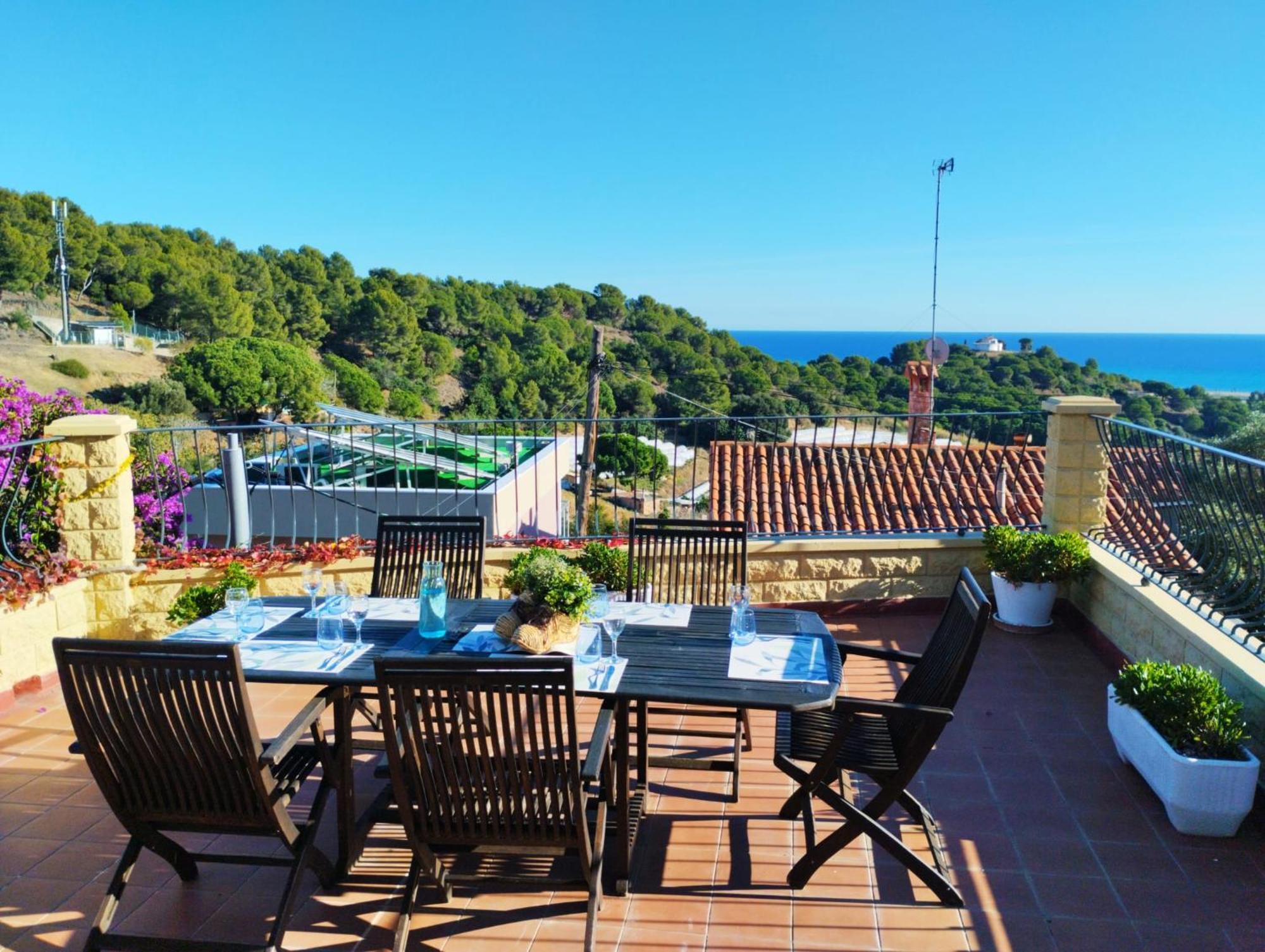 Villa Pura Vida Piscina Barbacoa Y Vistas Al Mar Pineda De Mar Exterior foto
